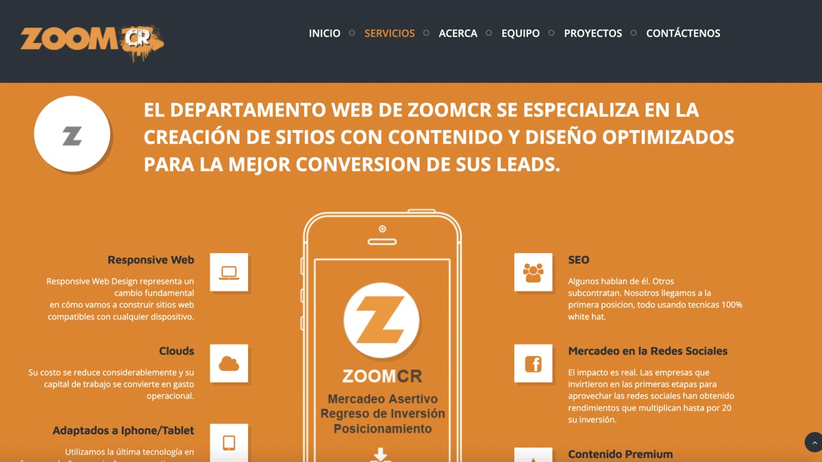 Project screenshot: Websites with optimized content and design