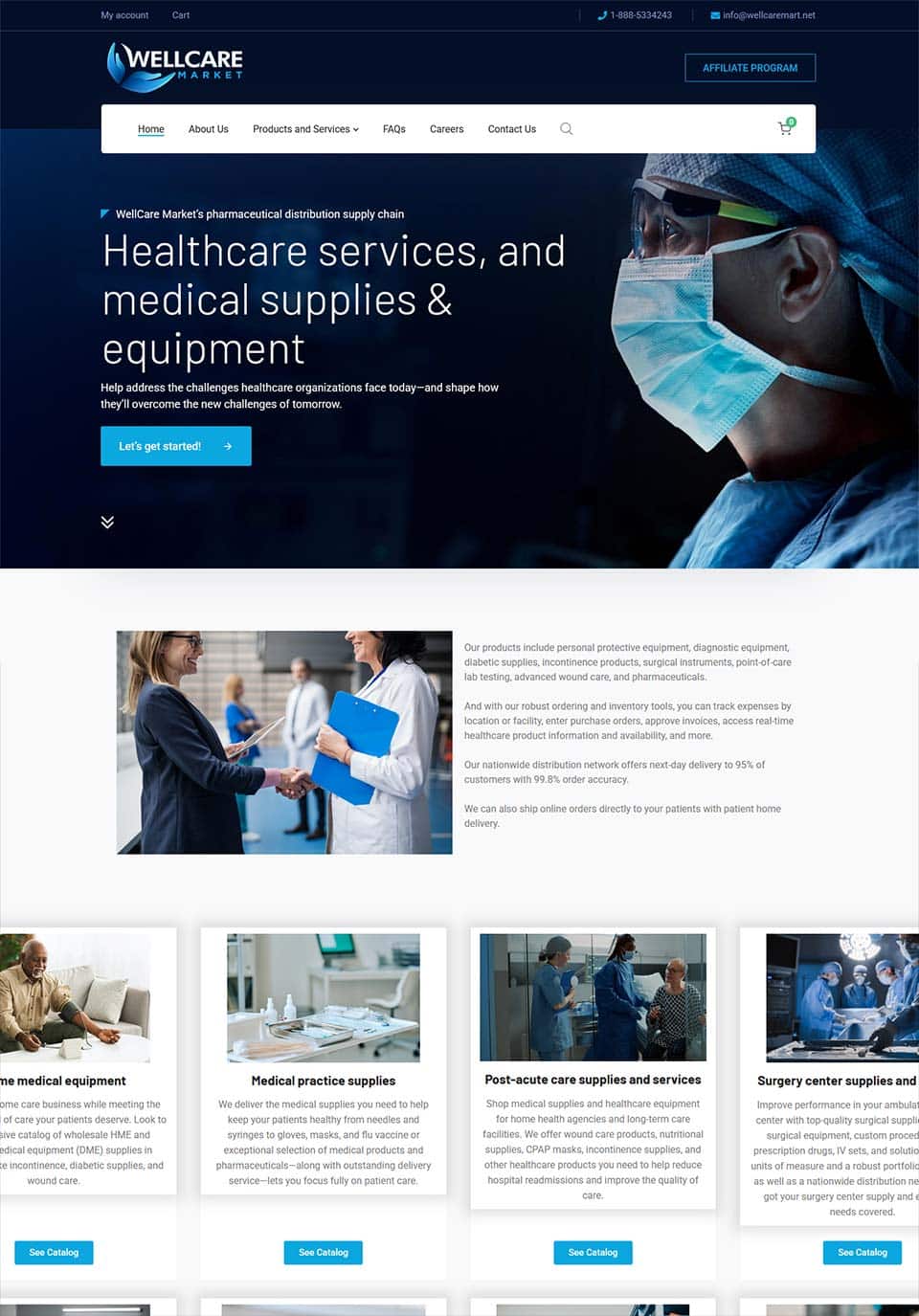 Project screenshot: Platform selling medical services and products