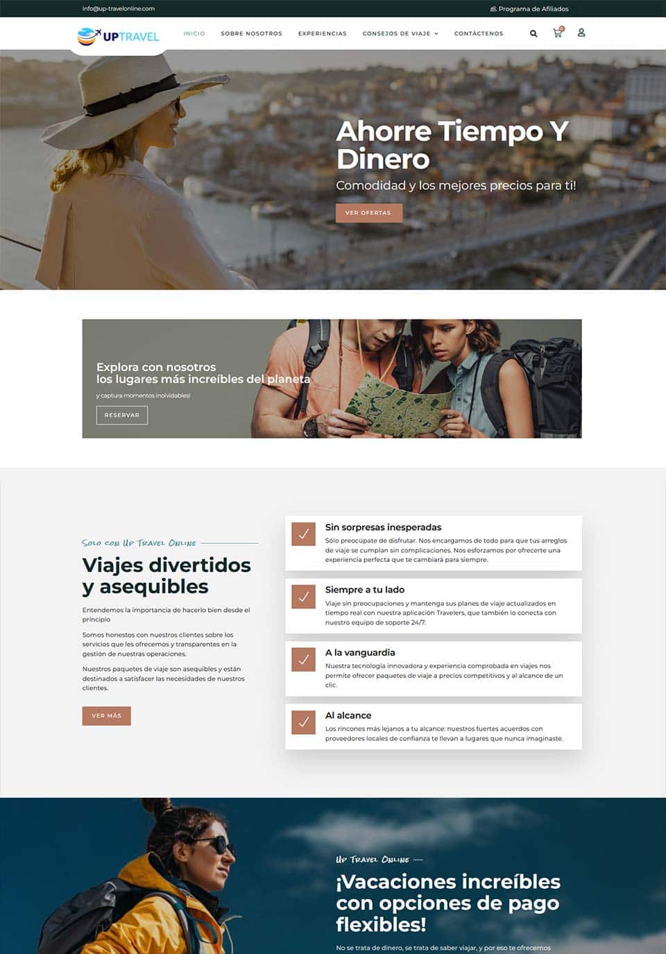 Project screenshot: Platform for vacation planning services and advice
