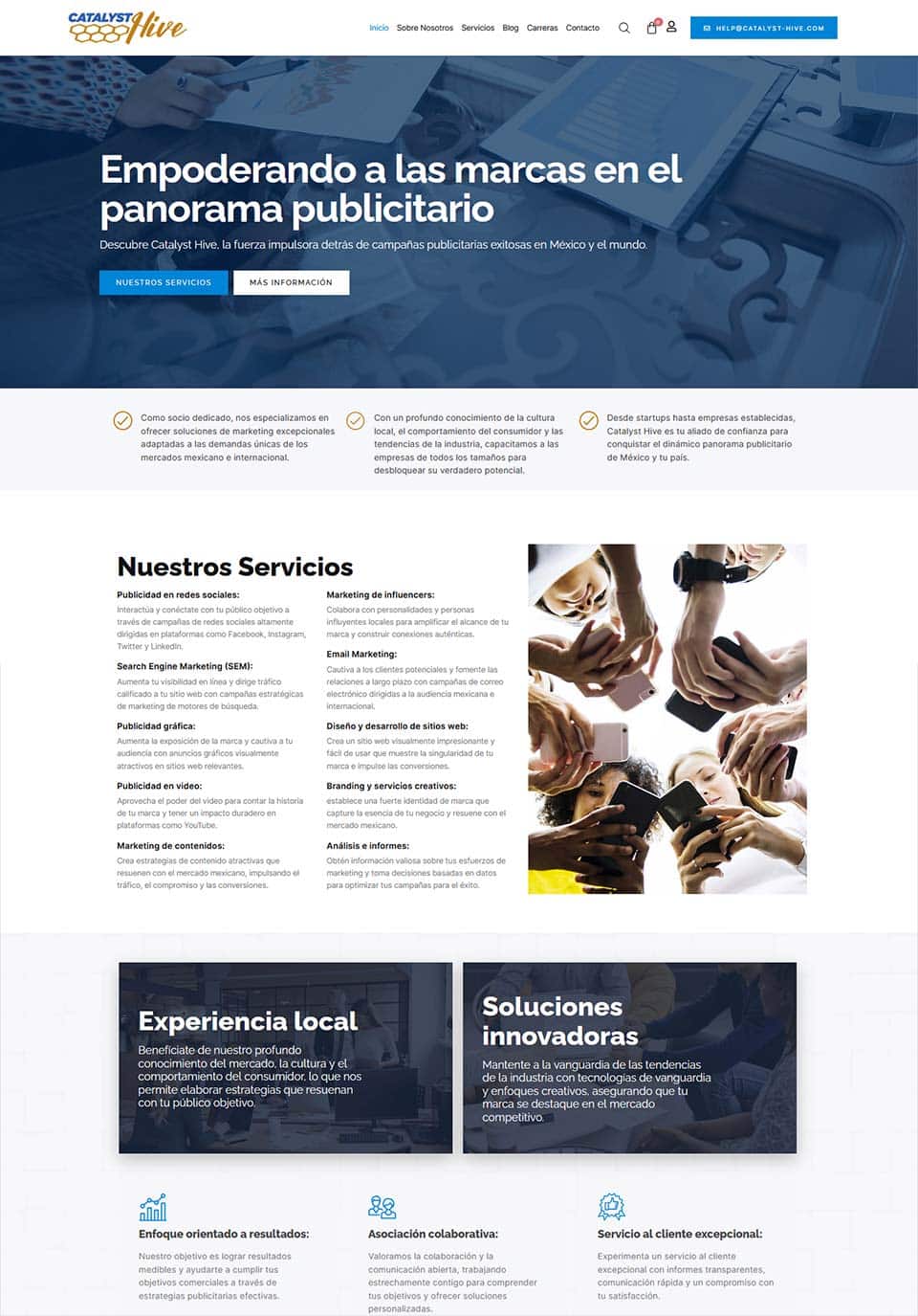 Project screenshot: Marketing and social media services platform